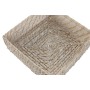 Napkin holder Home ESPRIT White Natural Bamboo Rattan 18 x 18 x 6 cm