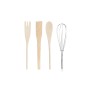 Pot for Kitchen Utensils DKD Home Decor Metal Dolomite MDF Wood 12 x 12 x 22 cm (2 Units)