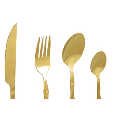 Cutlery Home ESPRIT Golden Stainless steel 15 x 7 x 24 cm 16 Pieces
