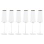 Flat champagne and cava glass Home ESPRIT Transparent Golden Crystal 400 ml (6 Units)