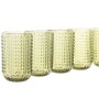 Set of glasses Home ESPRIT Green Crystal With relief 420 ml (6 Units)