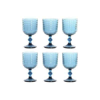 Set of cups Home ESPRIT Blue Crystal 380 ml (6 Units)