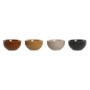 Bol Home ESPRIT Beige Gris Moutarde Terre cuite Grès Scandi 480 ml 14 x 14 x 7,5 cm (4 Unités)