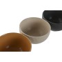 Bol Home ESPRIT Beige Gris Moutarde Terre cuite Grès Scandi 480 ml 14 x 14 x 7,5 cm (4 Unités)