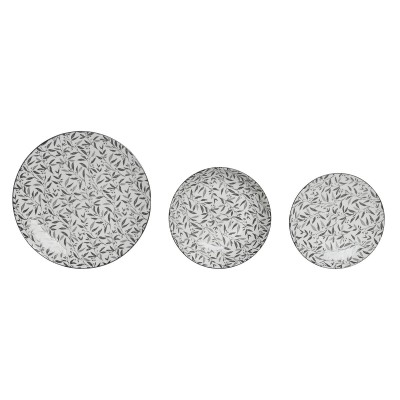 Assiettes Home ESPRIT Gris clair Porcelaine 18 Pièces