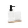 Bath Set Home ESPRIT Transparent Natural Bamboo Crystal Modern 3 Pieces