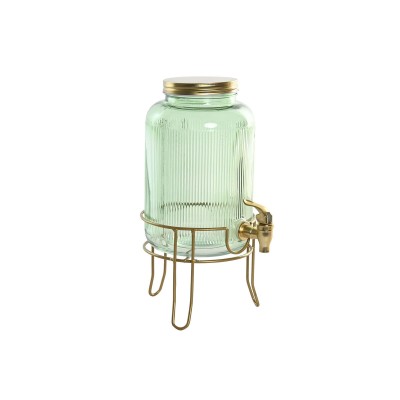 Water Dispenser Home ESPRIT Green Golden Metal Crystal 4 L 16 x 16 x 24,6 cm