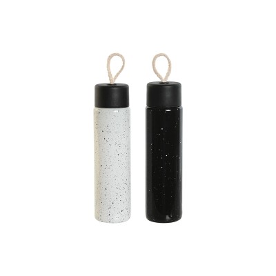 Thermal Bottle Home ESPRIT White Black 350 ml (2 Units)