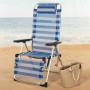 Reclining lounder Aktive Blue White 149 x 49 x 78 cm textilene Aluminium
