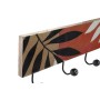 Wall mounted coat hanger DKD Home Decor Multicolour Iron Mango wood Tropical Leaf of a plant Lacquered 38 x 5 x 18 cm (2 Units)