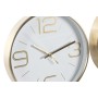 Horloge Murale DKD Home Decor Blanc Noir Doré Aluminium Ø 25 cm 25 x 4 x 25 cm (2 Unités)
