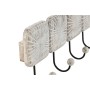 Wall mounted coat hanger Home ESPRIT White Black Iron Mango wood Urban 41 x 7 x 17 cm