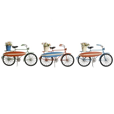 Decorative Figure Home ESPRIT Blue Green Orange 31 x 8,5 x 19 cm (3 Units)