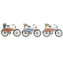 Decorative Figure Home ESPRIT Blue Green Orange 31 x 8,5 x 19 cm (3 Units)