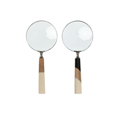Figurine Décorative Home ESPRIT Bicolore Colonial Loupe 10 x 2,5 x 24,5 cm (2 Unités)