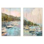 Painting Home ESPRIT Blue Green Grey Pink Yachts Mediterranean (2 Units)