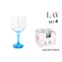 Cocktail glass LAV Blue 4 Pieces (6 Units)