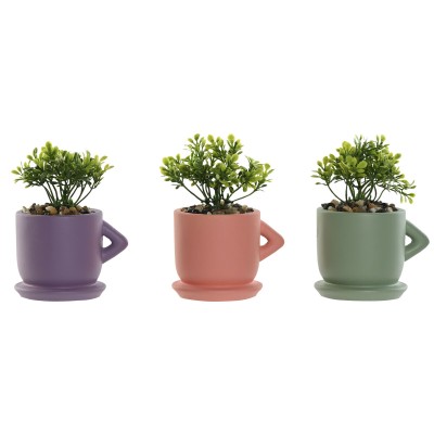 Decorative Plant Home ESPRIT Polyethylene Cement Urban 9 x 7 x 12 cm (3 Units)