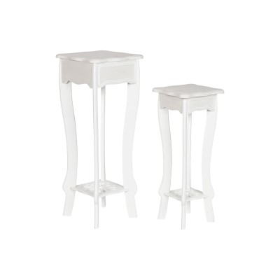 Jeu de 2 tables Home ESPRIT Blanc 30 x 30 x 76,5 cm