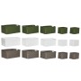Basket set Home ESPRIT Green Grey Cream Metal polypropylene (3 Units)