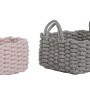 Set de basket Home ESPRIT Beige Gris Rose Corde (3 Pièces) (3 Unités)