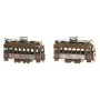 Figurine Décorative Home ESPRIT Doré Argenté Train Vintage 20 x 7 x 12 cm