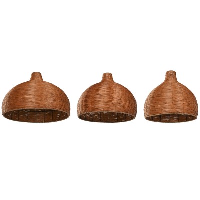 Écran de lampe Home ESPRIT Brun foncé 70 x 70 x 50 cm (3 Pièces)