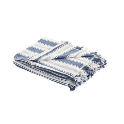 Couverture Home ESPRIT Bleu Gris Rayures