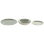 Tableware Home ESPRIT White Green Stoneware 18 Pieces