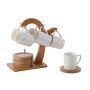 Ensemble de tasses à café Home ESPRIT Blanc Naturel Bambou Porcelaine 90 ml