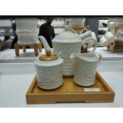 Mug Home ESPRIT White Natural With relief 350 ml