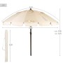 Parasol Aktive Crème Aluminium 240 x 235 x 240 cm (6 Unités)