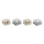 Candle DKD Home Decor Golden Silver Christmas 10.5 x 10.5 x 7 cm 10,5 x 10,5 x 7 cm (4 Units)