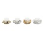Candle DKD Home Decor Golden Silver Christmas 10.5 x 10.5 x 7 cm 10,5 x 10,5 x 7 cm (4 Units)