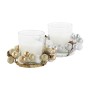 Candle DKD Home Decor Golden Silver Christmas 10.5 x 10.5 x 7 cm 10,5 x 10,5 x 7 cm (4 Units)