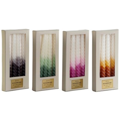 Chandelles DKD Home Decor Bicolore 2 x 2 x 25 cm 2 x 2 x 20 cm (4 Pièces) (4 Unités)