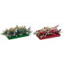 Bougie DKD Home Decor Rouge Vert 5,5 x 5,5 x 6,5 cm (2 Unités)