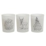 Candle DKD Home Decor White Christmas 5 x 5 x 6 cm (3 Units)
