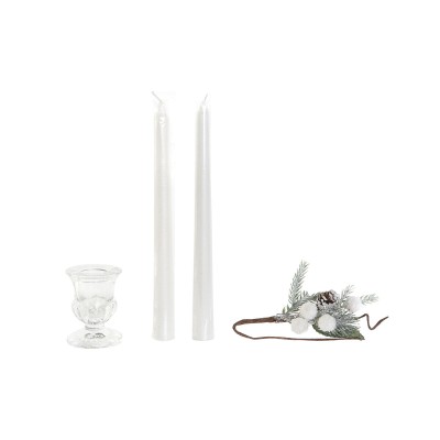 Chandelles DKD Home Decor Blanc Noël 21 x 10 x 5 cm 2 x 2 x 20 cm (4 Pièces)