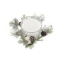 Candle DKD Home Decor White Christmas 15 x 15 x 5.5 cm 13 x 13 x 5,5 cm