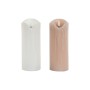 Bougie LED DKD Home Decor Blanc Rose clair 7.5 x 7.5 x 20 cm 7,5 x 7,5 x 20 cm (AA) (2 Unités)