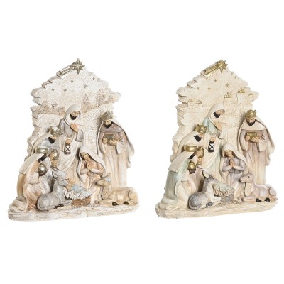 Candle DKD Home Decor Blue White Pink Resin 24 x 8 x 27,5 cm (2 Units)