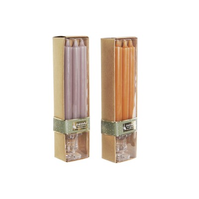 Candles DKD Home Decor Grey Orange Christmas 2 x 2 x 20 cm (4 Pieces) (2 Units)