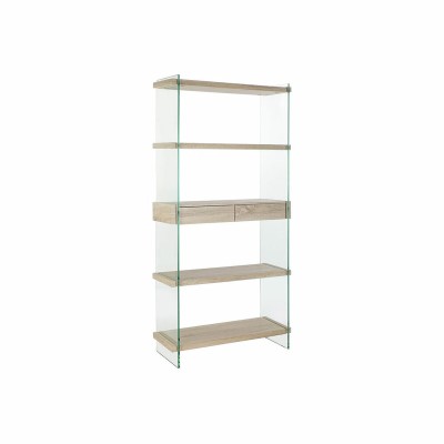 Shelves DKD Home Decor 90 x 35 x 180 cm Crystal Natural Wood Transparent MDF Wood