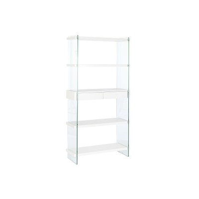 Étagère DKD Home Decor Blanc Transparent Verre Bois MDF 90 x 35 x 180 cm (1)