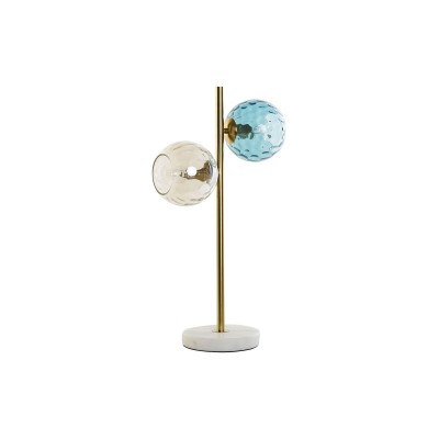 Lampe de bureau DKD Home Decor Multicouleur Doré Verre Mélamine 40 W 220 V 32 x 32 x 58 cm