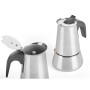 Italian Coffee Pot Kinvara S12AA-9T Black Silver Steel 9 Cups