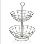 Fruit Bowl Versa 2 Shelves Metal Silver Steel 28 x 41 x 28 cm