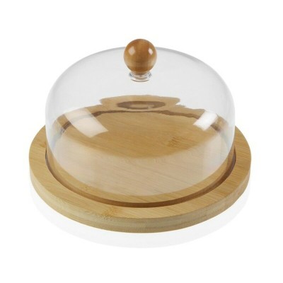 Plateau avec couvercle Versa Transparent Bambou polystyrène