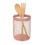 Pot pour ustensiles de cuisine Versa Métal Acier 11,5 x 15,5 x 11,5 cm Rose